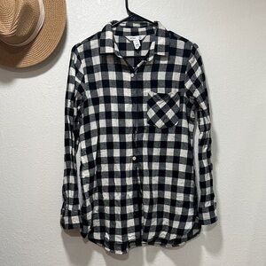 Old Navy Black and White Plaid Men's Shirt